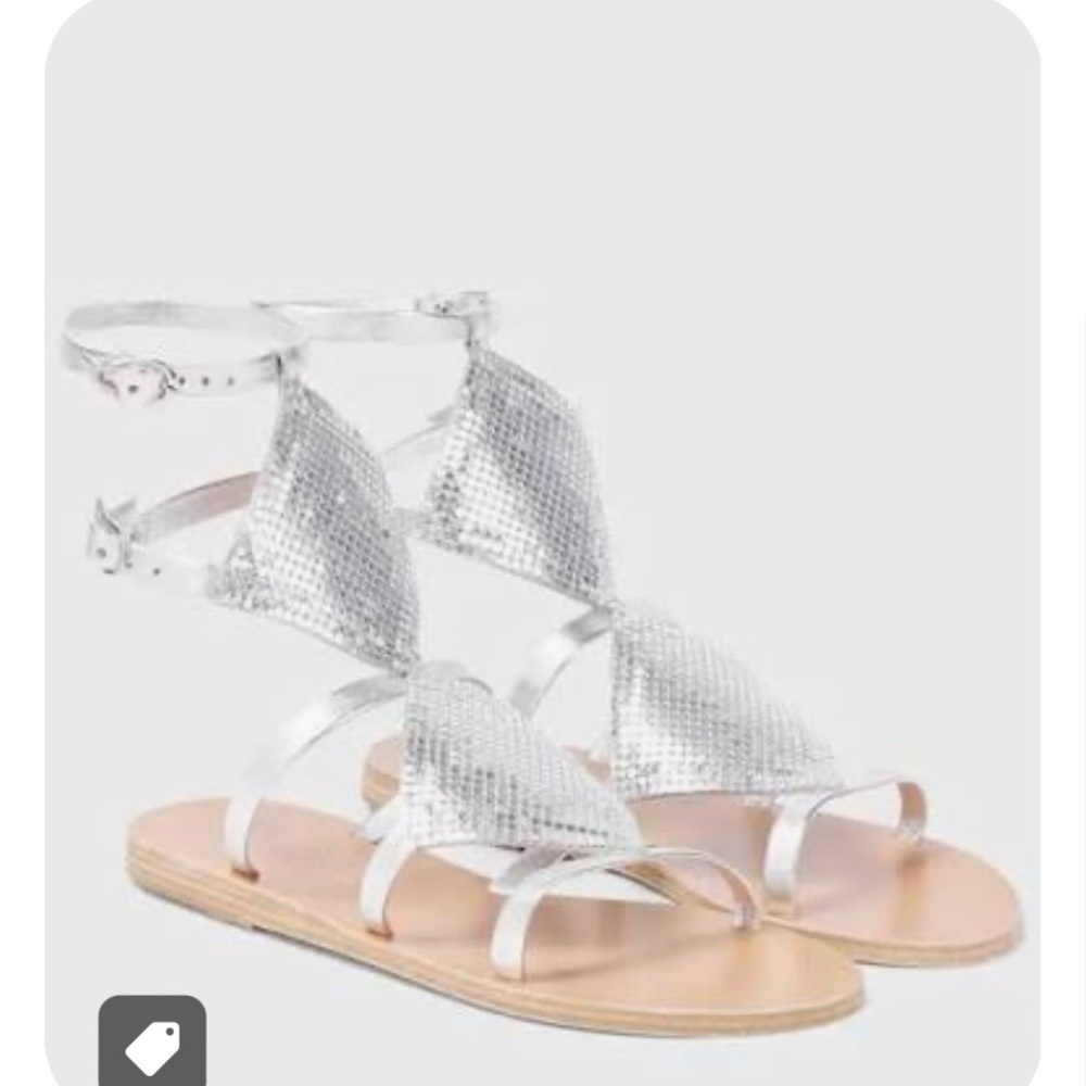 Silver Strappy Sandals